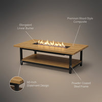 AuroraFlame Elevate 60" Fire Table — infographic