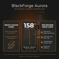 BlackForge Aurora 360° Outdoor Chimney Fireplace — Results & Stats