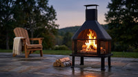 BlackForge Aurora 360° Outdoor Chimney Fireplace — Lifestyle