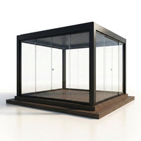 Enclosed Glass Pavilion Built to Last All Seasons, Aluminum Frame, Tempered Glass Walls, LED Lighting — Studio Shot
