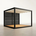 Modern Pergola Designed for Architectural Elegance, Powder-Coated Aluminum Frame, Wave-Form Canopy, Resort-Grade