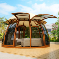 Garden Pavilion Gazebo Built for Year-Round Use, Polycarbonate Panels, UV-Resistant Canopy, Aluminum Frame
