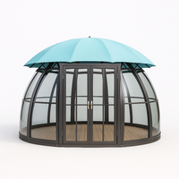 Garden Pavilion Gazebo Built for Year-Round Use, Polycarbonate Panels, UV-Resistant Canopy, Aluminum Frame