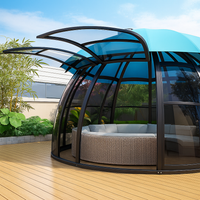 Garden Pavilion Gazebo Built for Year-Round Use, Polycarbonate Panels, UV-Resistant Canopy, Aluminum Frame