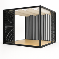 Modern Pergola Designed for Architectural Elegance, Powder-Coated Aluminum Frame, Wave-Form Canopy, Resort-Grade