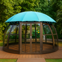 Garden Pavilion Gazebo Built for Year-Round Use, Polycarbonate Panels, UV-Resistant Canopy, Aluminum Frame