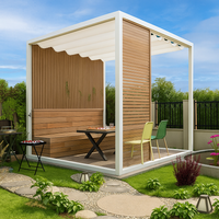 Modern Pergola Designed for Architectural Elegance, Powder-Coated Aluminum Frame, Wave-Form Canopy, Resort-Grade