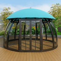 Garden Pavilion Gazebo Built for Year-Round Use, Polycarbonate Panels, UV-Resistant Canopy, Aluminum Frame